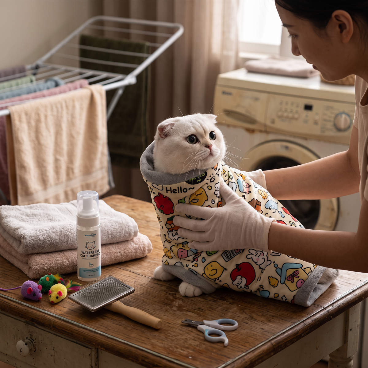 Self-Adherent Cat Grooming Wrap | lifestyle
