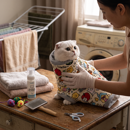 Self-Adherent Cat Grooming Wrap | lifestyle