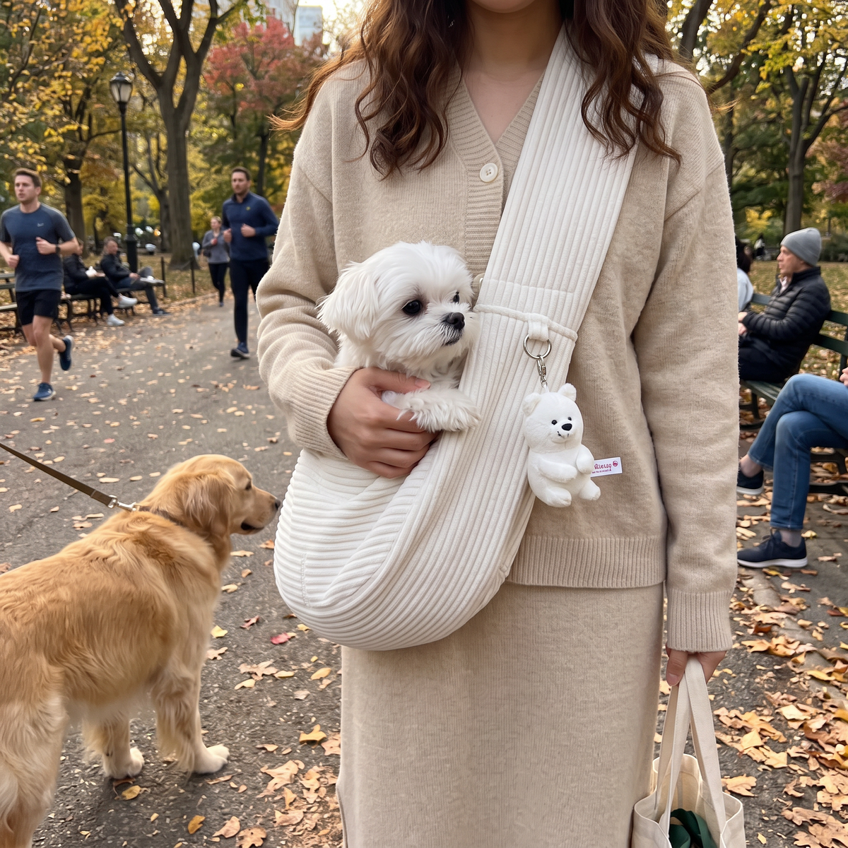 Handmade Bag Pet Carrier Canvas Single Shoulder Sling Comfort Tote Bag Breathable | lifestyle