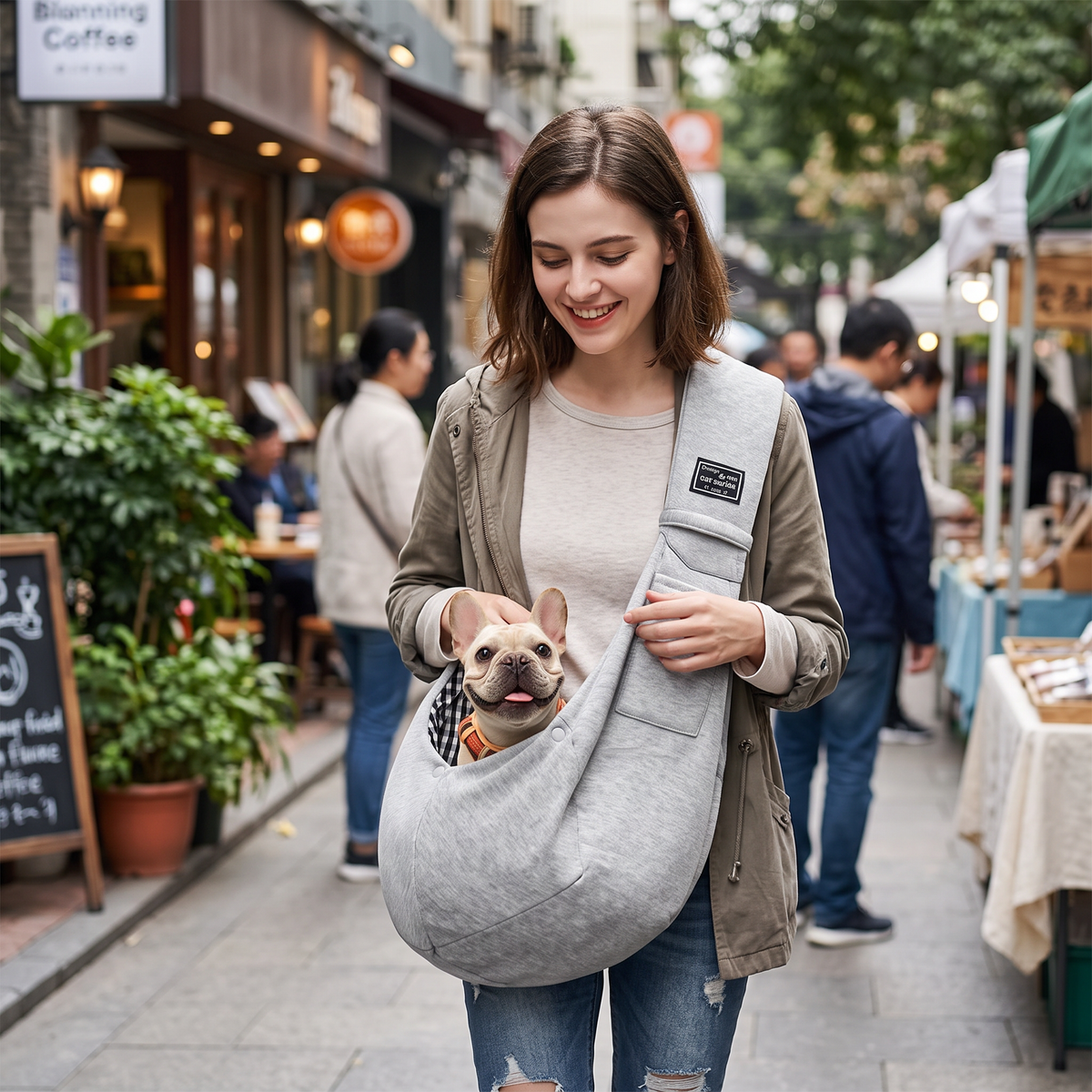 Cotton Crossbody Pet Sling Bag | lifestyle
