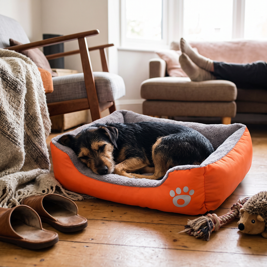 Colorful Square Waterproof Pet Bed | lifestyle