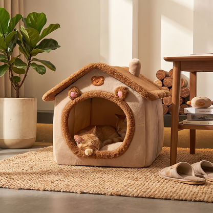 Foldable Washable Pet House Bed | lifestyle