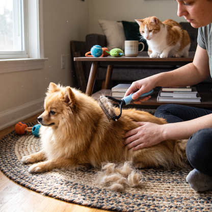 Pet Deshedding & Grooming Brush | lifestyle