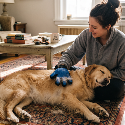 Silicone Pet Grooming Gloves for Cats & Dogs | lifestyle
