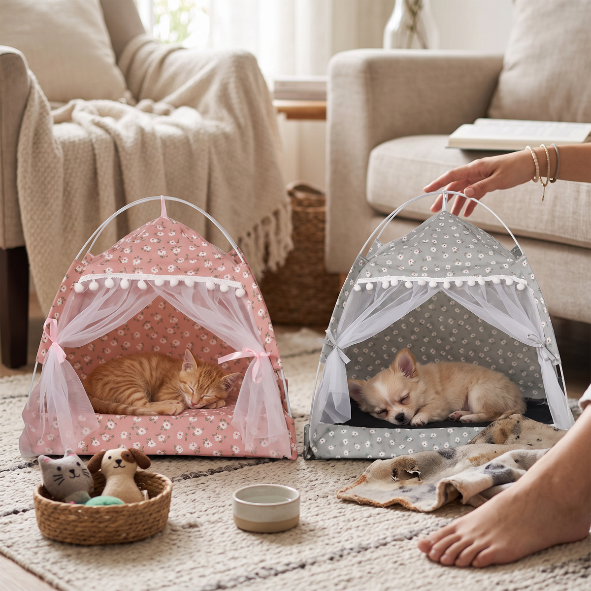 Portable Cat Tent & Pet Playpen | lifestyle