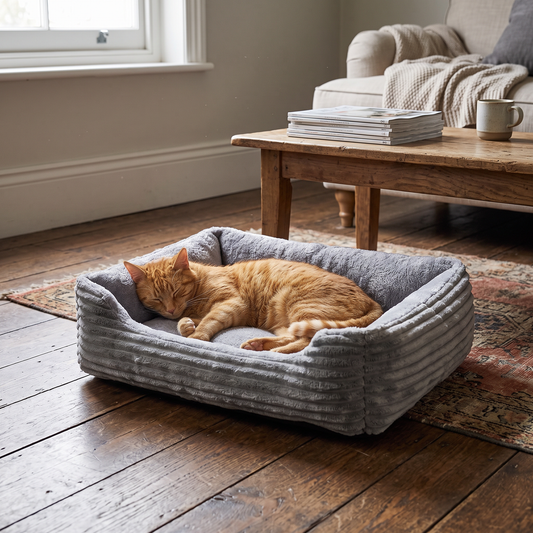 Square Plush Pet Bed for Dogs & Cats | lifestyle