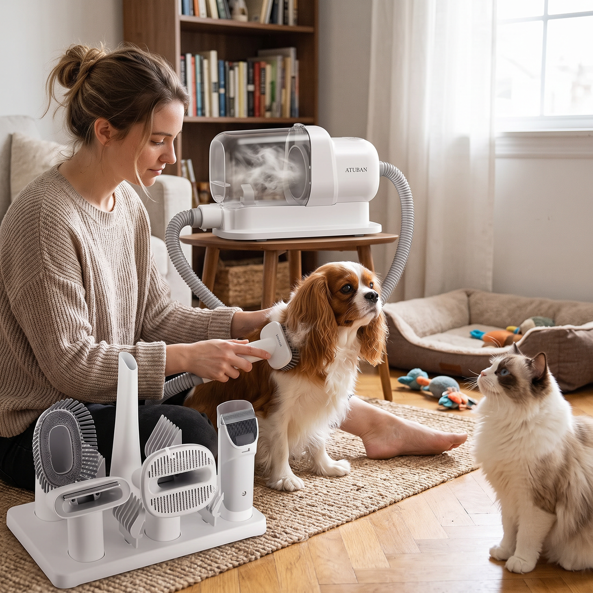 Dog Grooming Vacuum Kit | lifestyle
