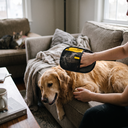Large Pet Hair Removal Grooming Gloves | lifestyle